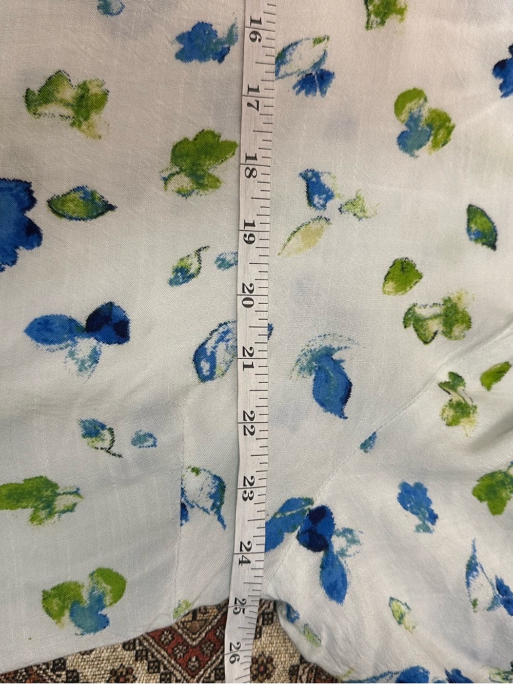 Avenue White Floral Tassel Tie Ruffle-Hem Tunic with Blue and Green Print - Picture 9 of 11